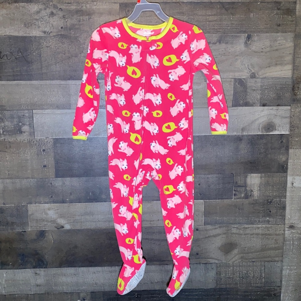 New Child of Mine Pink and Yellow Jammies with Puppies and Hearts